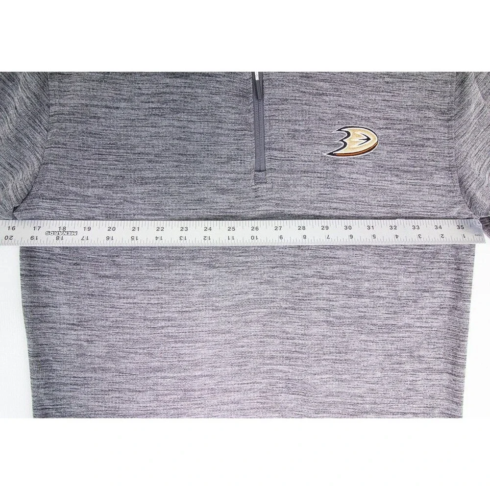 NHL Anaheim Ducks Pullover Sweater 1/4 Zip Men's Size Small Gray