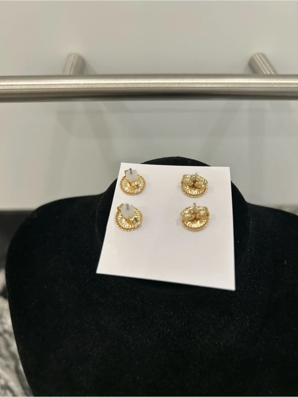 Gold Pearl Wreath and Clear Crystal Stud Earring Set - Women's Jewelry