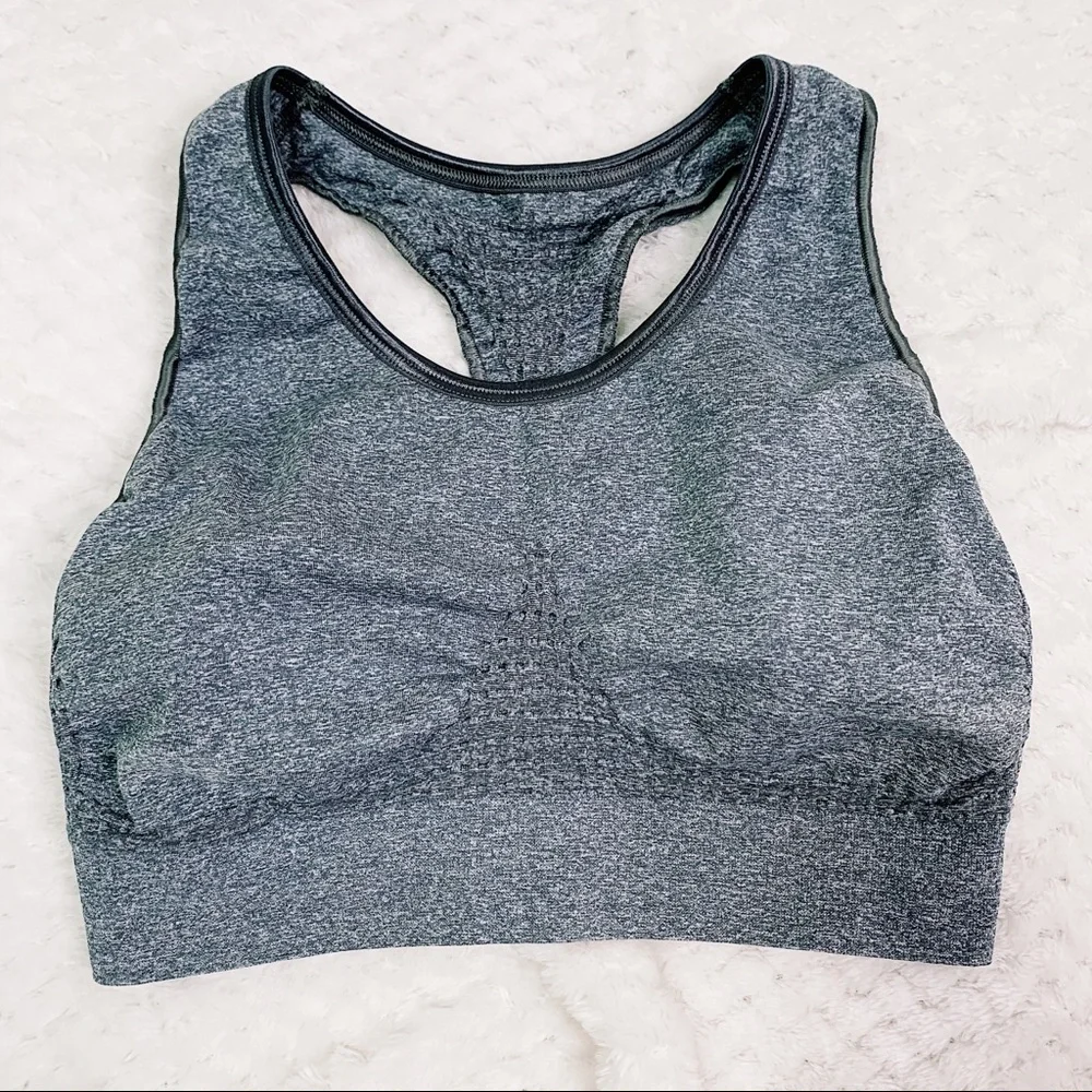 Sweaty Betty Charcoal Seamless Racerback Sports Bra