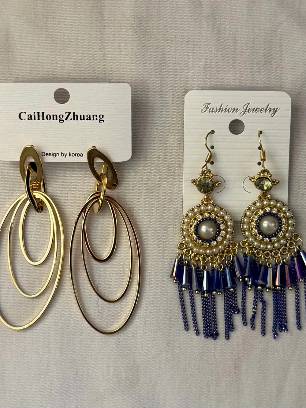 Glam Rhinestone Tassel Statement Earrings $15 Each New