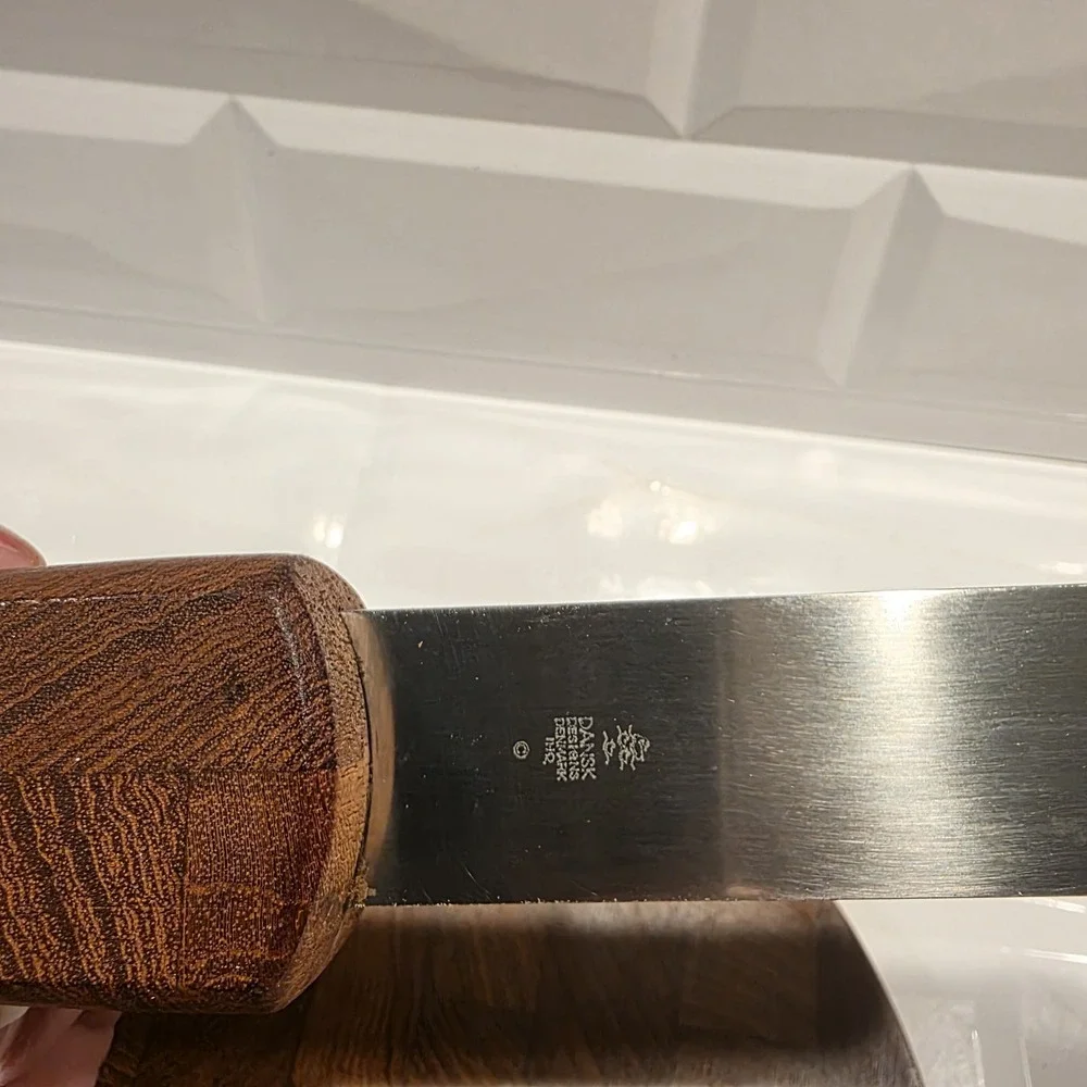Vintage MCM Dansk Teak Cheese Cutting Board Hidden Knife Denmark 6.5