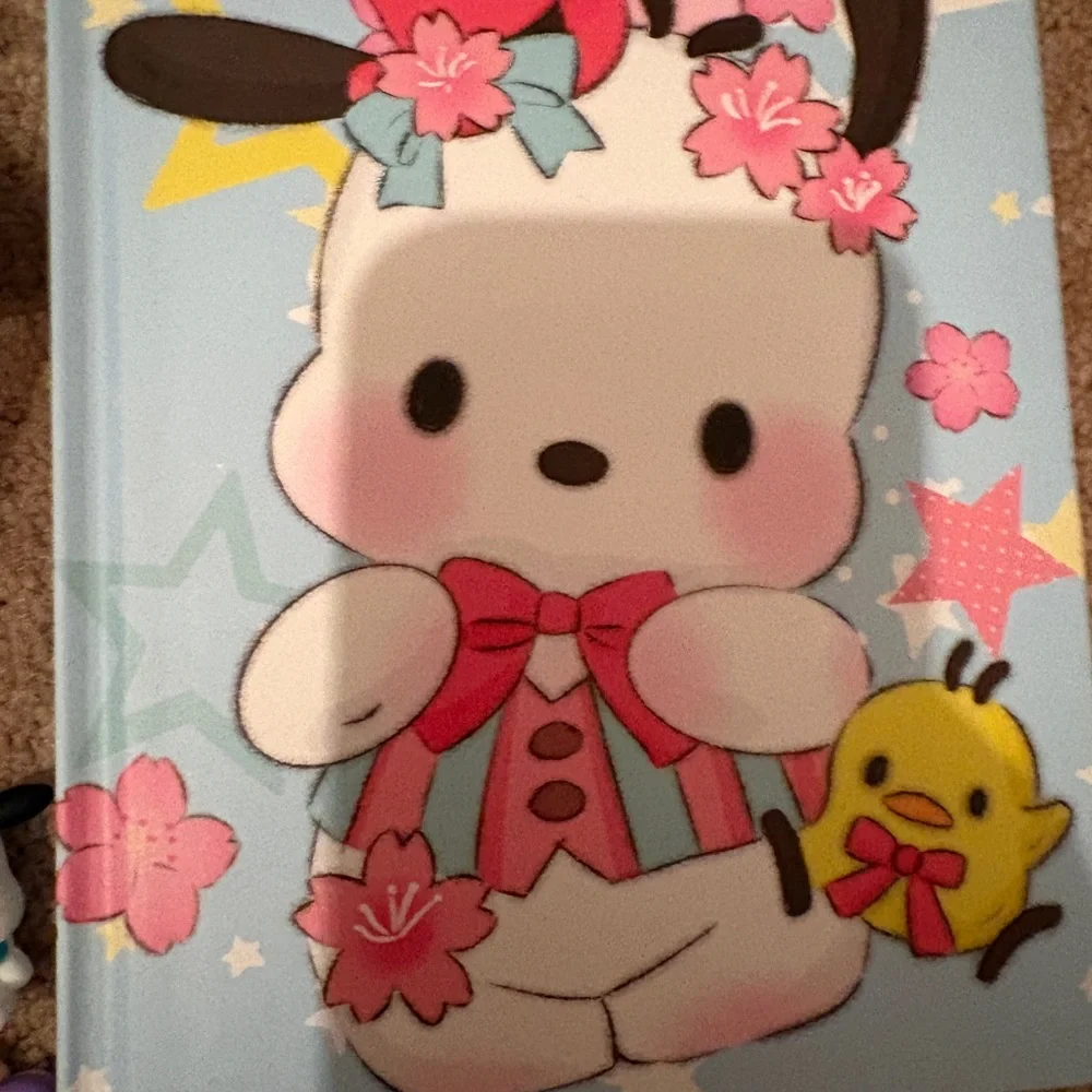 Cute Happy Dog Tote‎ & Kawaii Stationery Set - White & Pastel