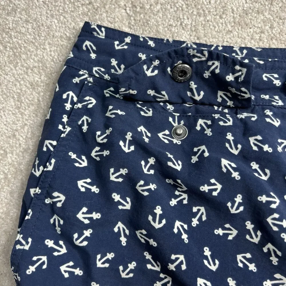 J.Crew  100% Nylon Men’s 32 Anchor‎ Print Shorts Pockets Drawstring