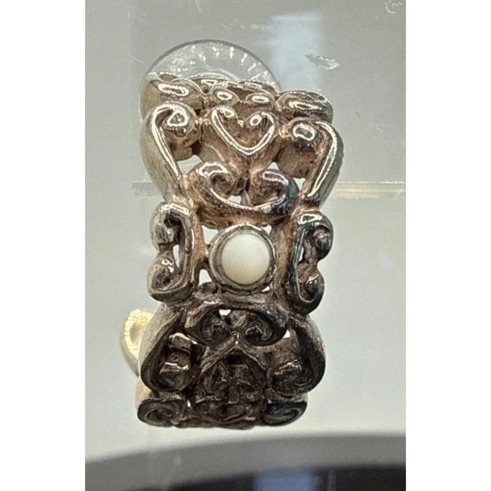 925 Sterling Silver Vintage Filigree Hoop Earrings Pierced 15 Grams