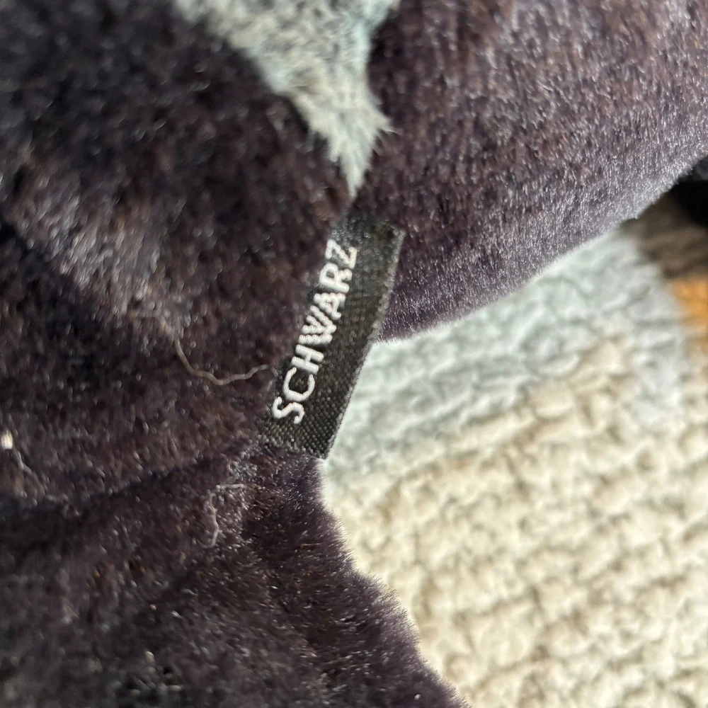 FAO Schwarz Plush Gorilla Black Grey Stuffed Animal Gold Button 2021 35047A21212