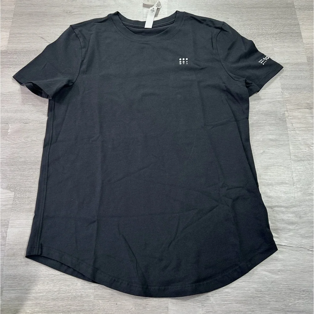 NEW Lululemon Shirt Womens 12 XL Black Crew Stretch LW3EYDS
