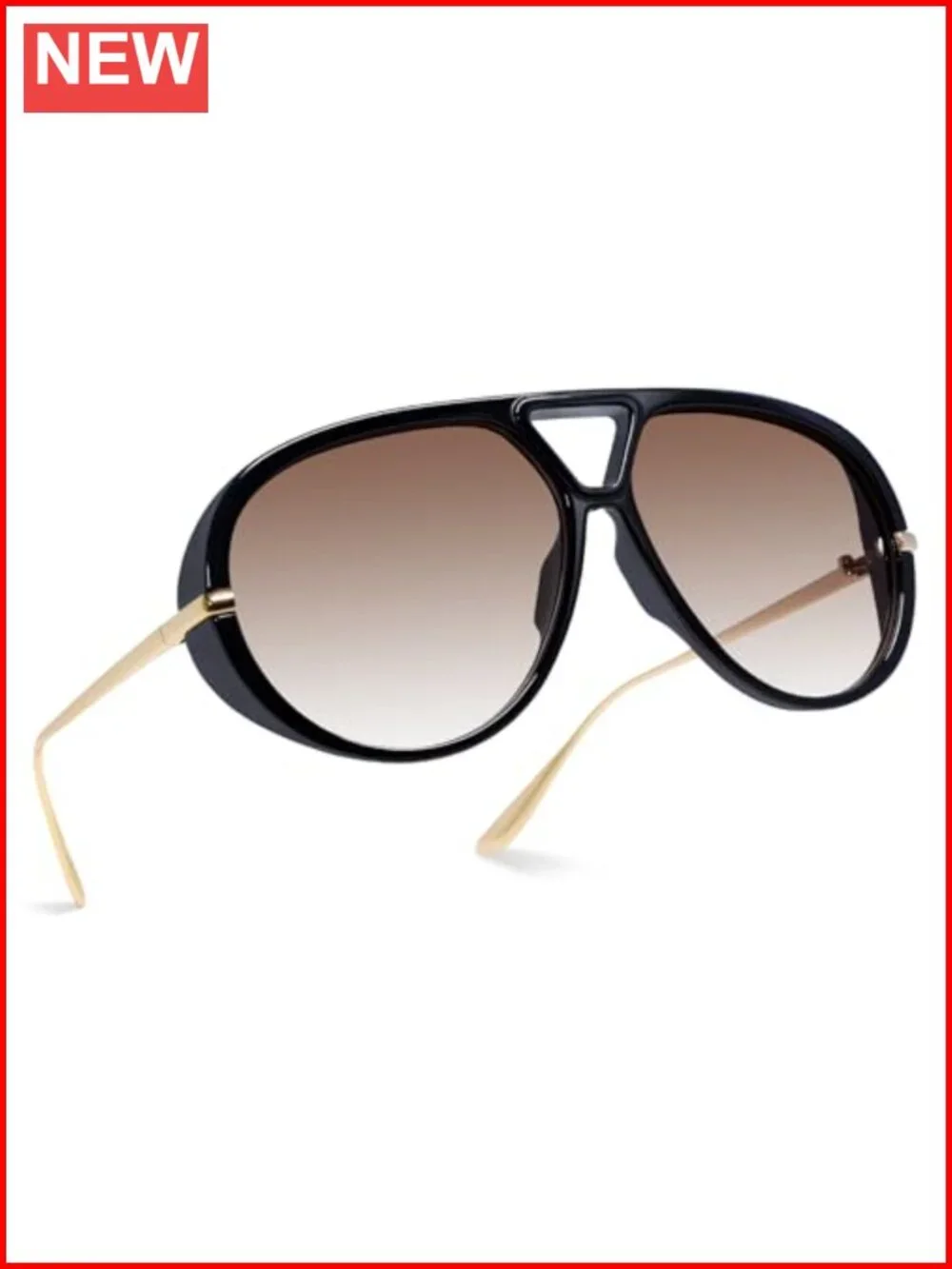 Oversized Aviator Sunglasses with UV Protection, Retro Y2K Vintage Big Sun