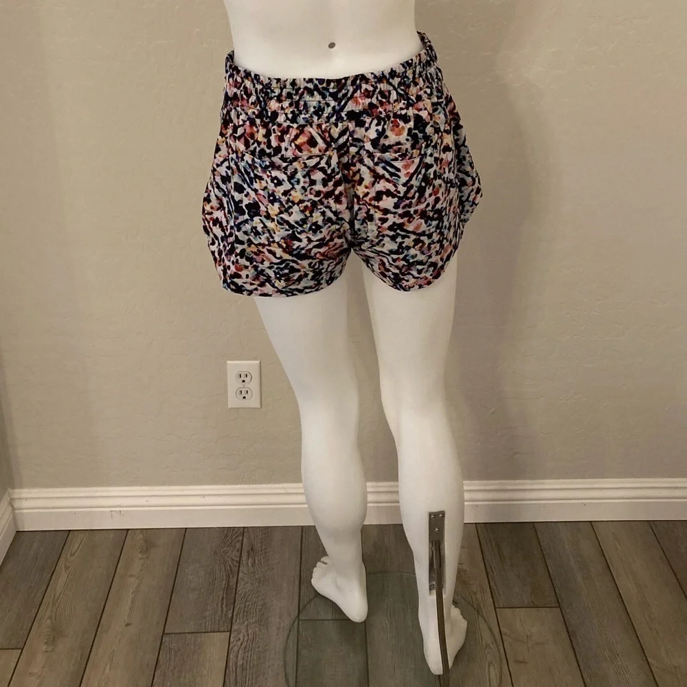 Athleta Multicolor Abstract Watercolor Print Athletic Shorts Size 4