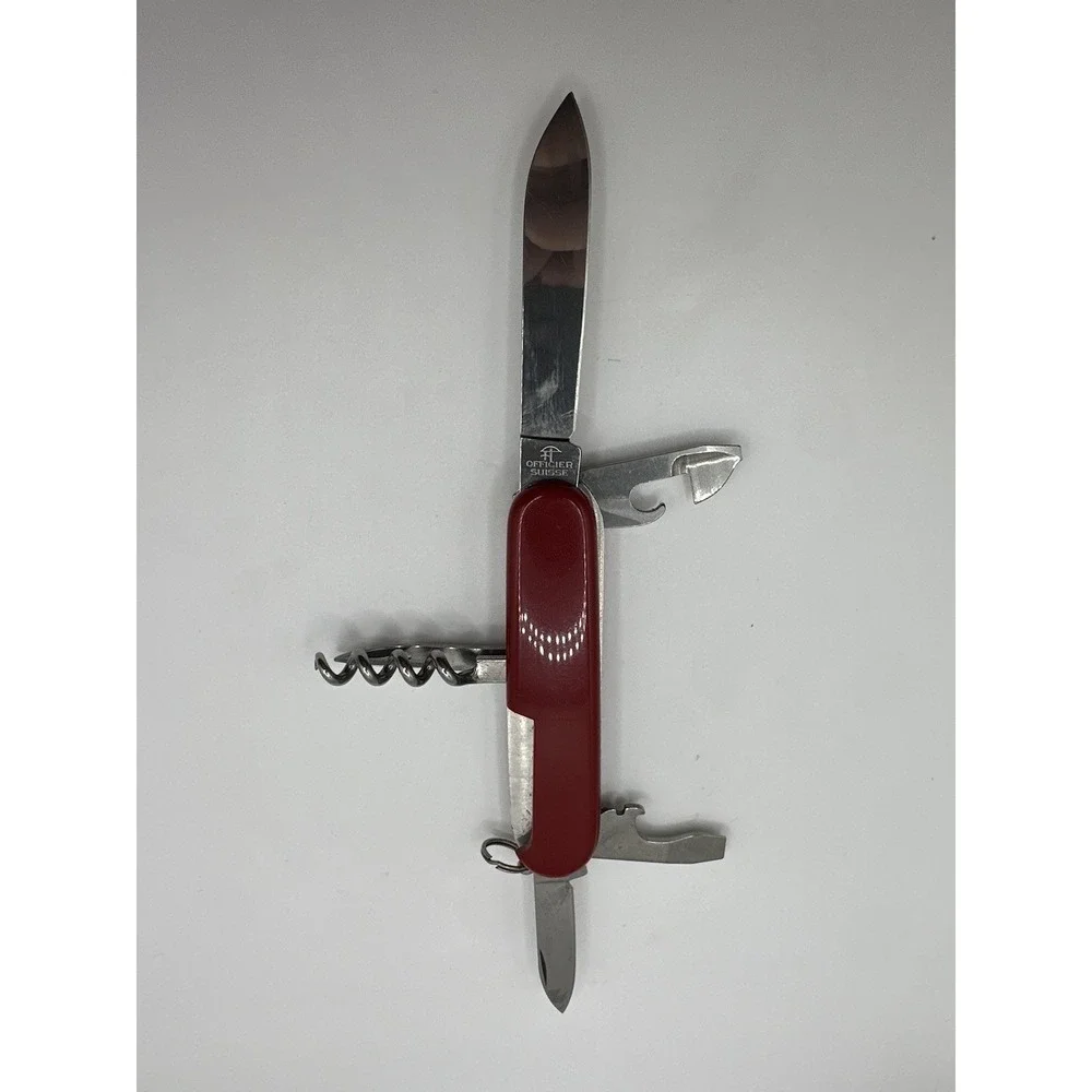 VTG Swiss‎ Army Style Multi Tool Knife Red Schlatter Stainless Corkscrew Opener