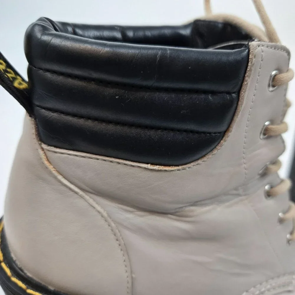 Dr. Martens Taupe Persephone Lace Up Heeled Combat Boots Women's Size US 7 EU 38