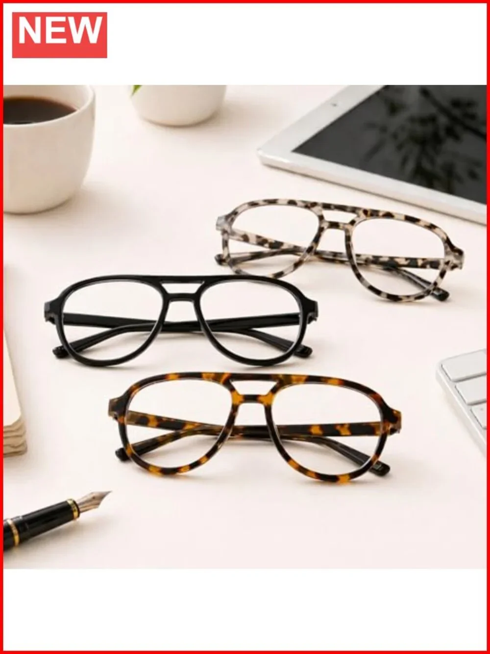 Retro Aviator Blue Light Blocking Reading Glasses Spring Hinge