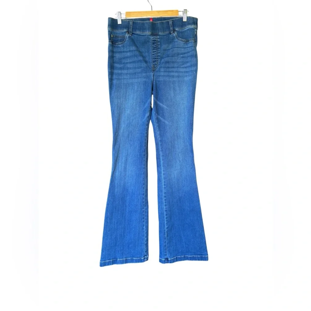 Spanx Blue Flare‎ Jeans Women's XL High Rise Pull-On