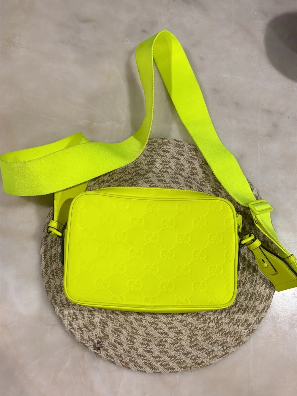 Gucci Rubber-Effect Crossbody Bag 'Fluorescent Yellow'