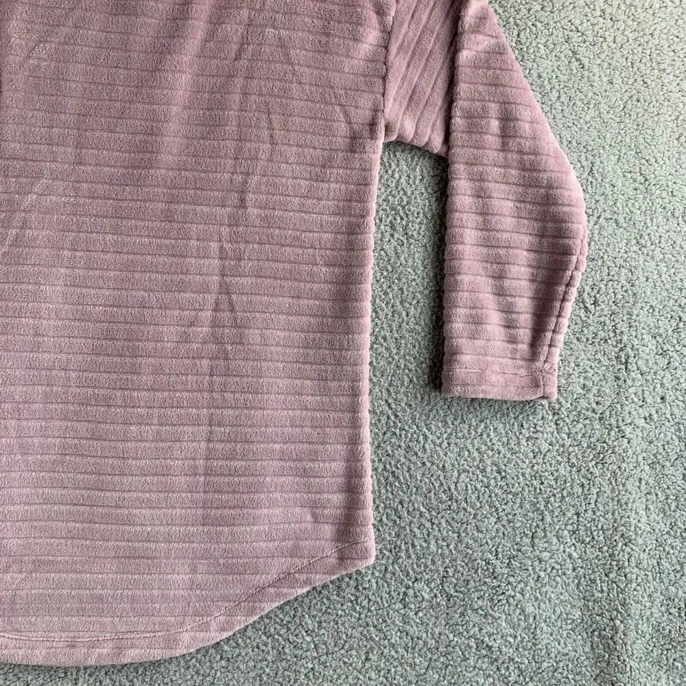 NEW Soft Surroundings Sweater Womens Medium Purple Fleece Over The Moon Pullover