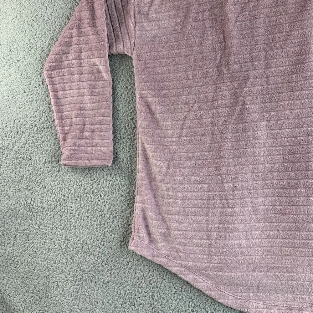NEW Soft Surroundings Sweater Womens Medium Purple Fleece Over The Moon Pullover