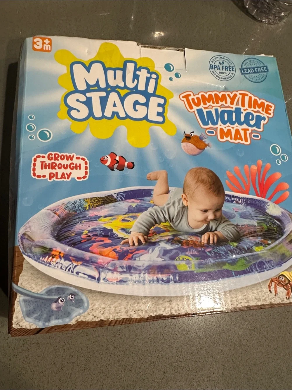 Tummy Time Water Mat - Blue