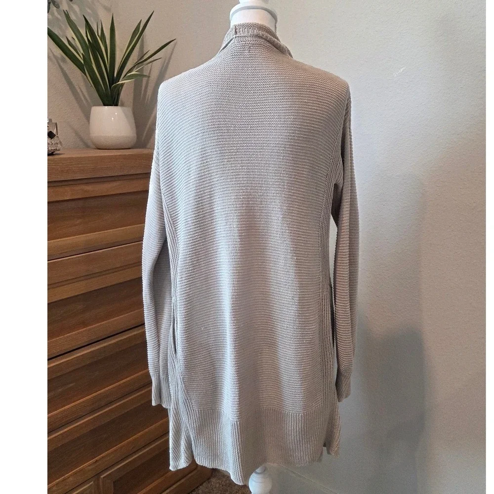 Banana Republic Waterfall Cardigan Italian Linen‎ Draped Beige Coastal Medium