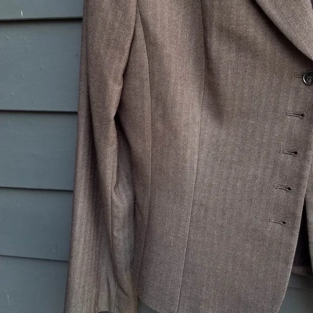 Tahari Brown Herringbone Blazer size 12