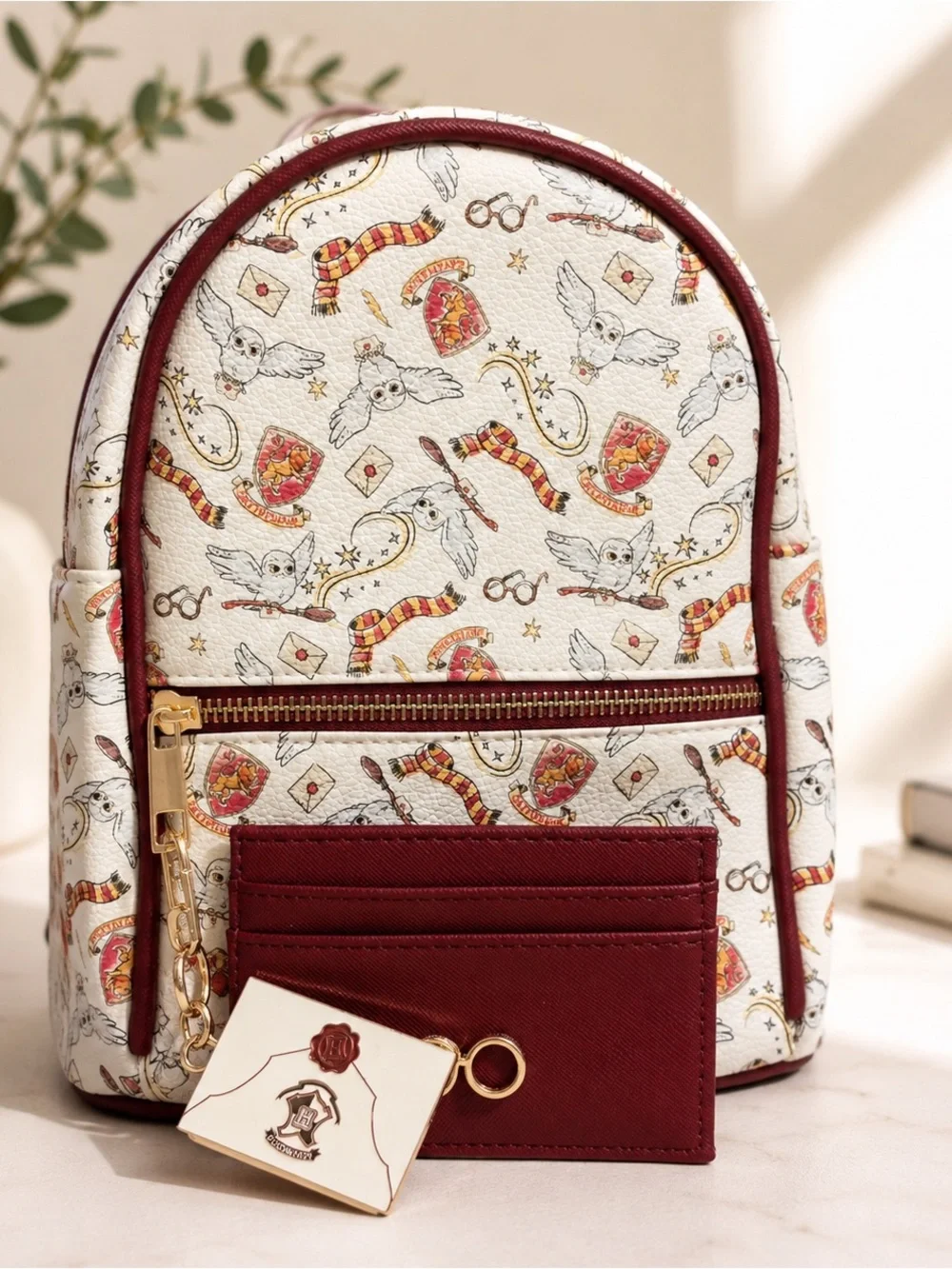 Harry Potter Mini Backpack & Matching Card Holder Set Hedwig Gryffindor Charm