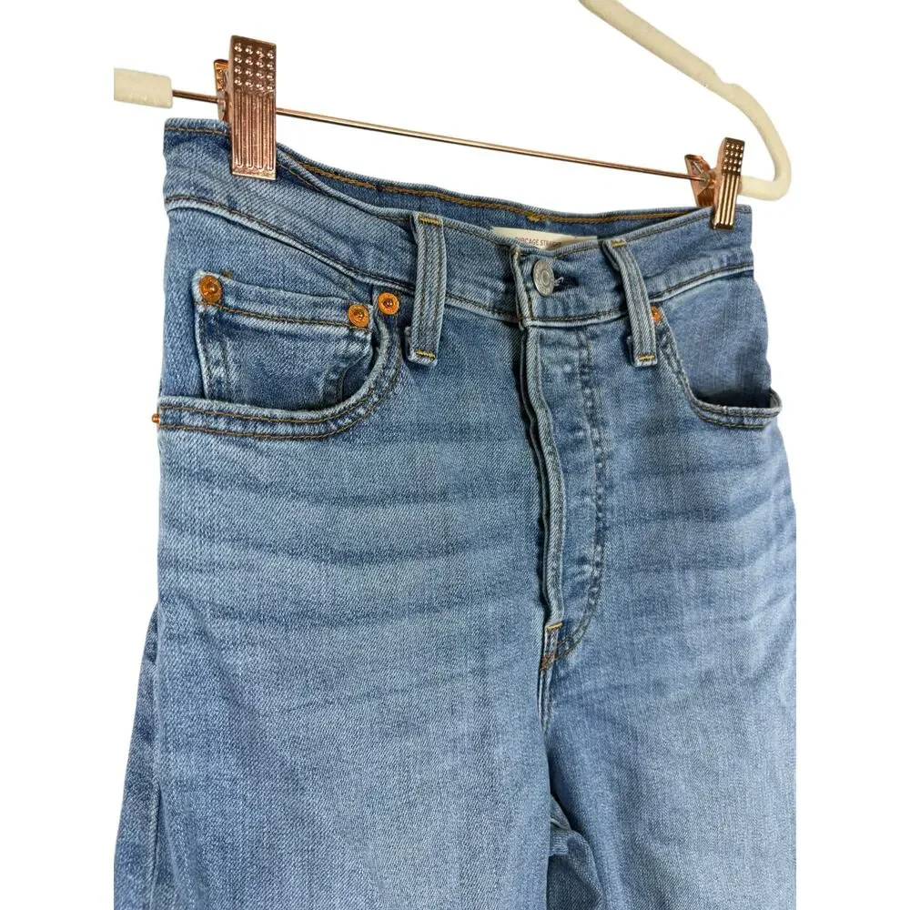 Levis Ribcage Straight Ankle Jeans High Rise Classic Retro Y2K Vintage 26