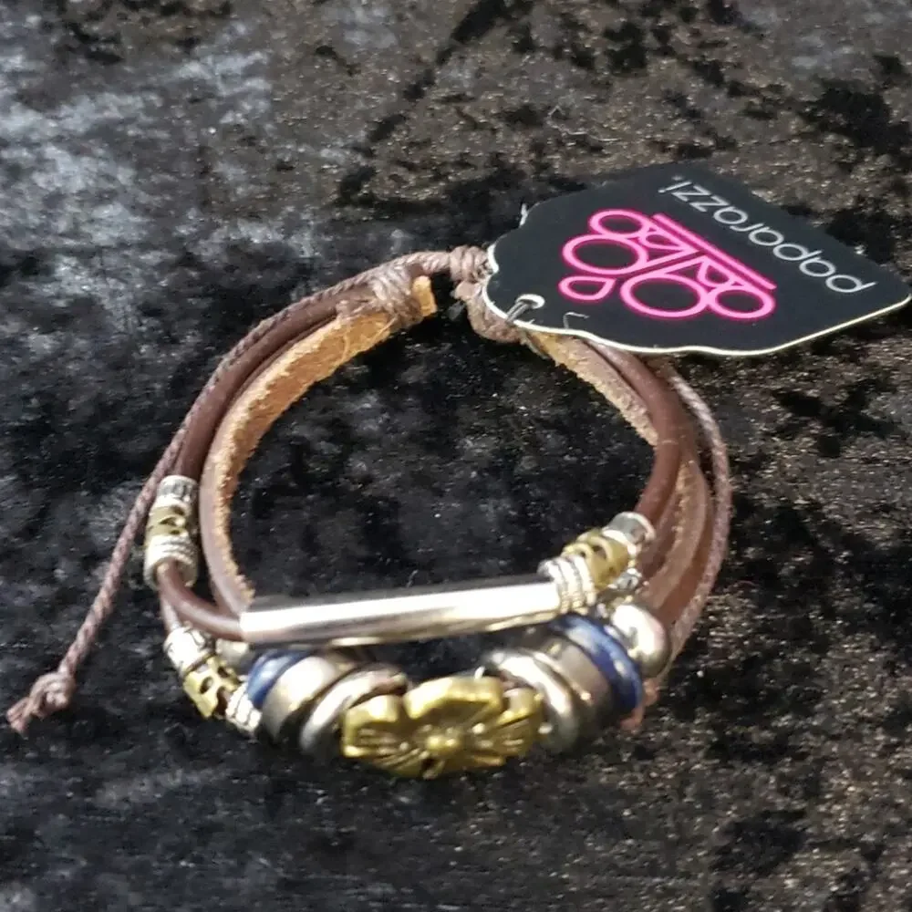 Leather Flower Bracelet‎