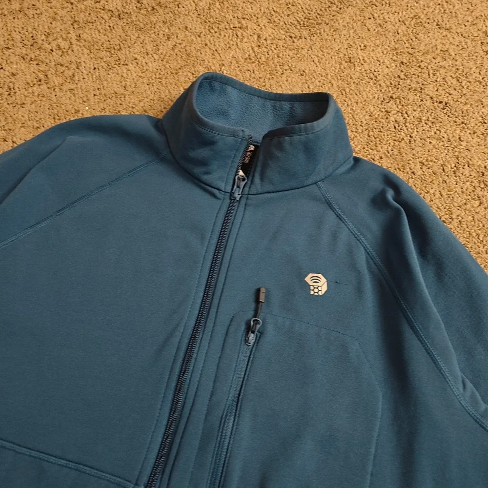 Mountain Hardwear Men's Fleece Jacket Blue Full‎ Zip Size Large Outdoor