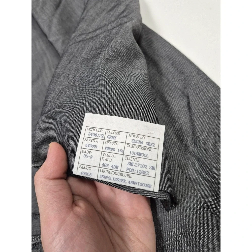 Emilio Ciro Suit Mens 48R Gray Wool Turbo 160 2 Piece 43x36W Zegna Formal NWT