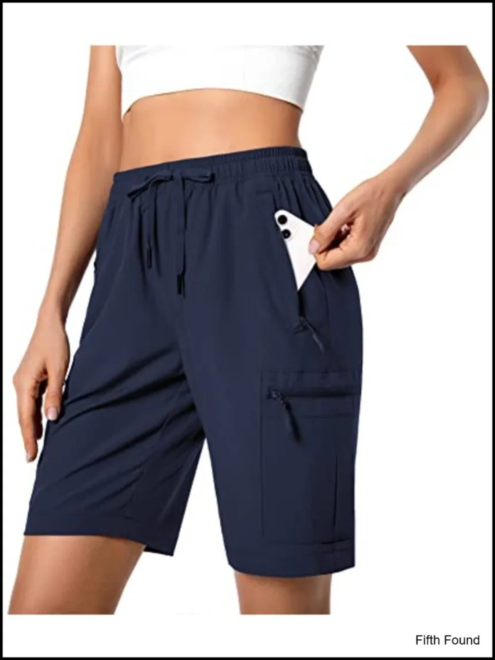 Lightweight Hiking Cargo Shorts Quick Dry 5 Zipper Pockets Water Resistant UPF