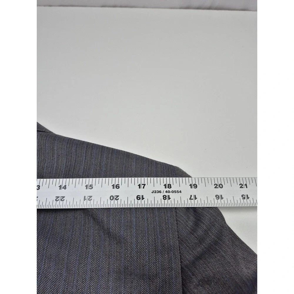 VTG Lanvin Paris Suit Mens 44 Long Gray Poly Wool Stripe 2 Piece 39x36 USA NWT