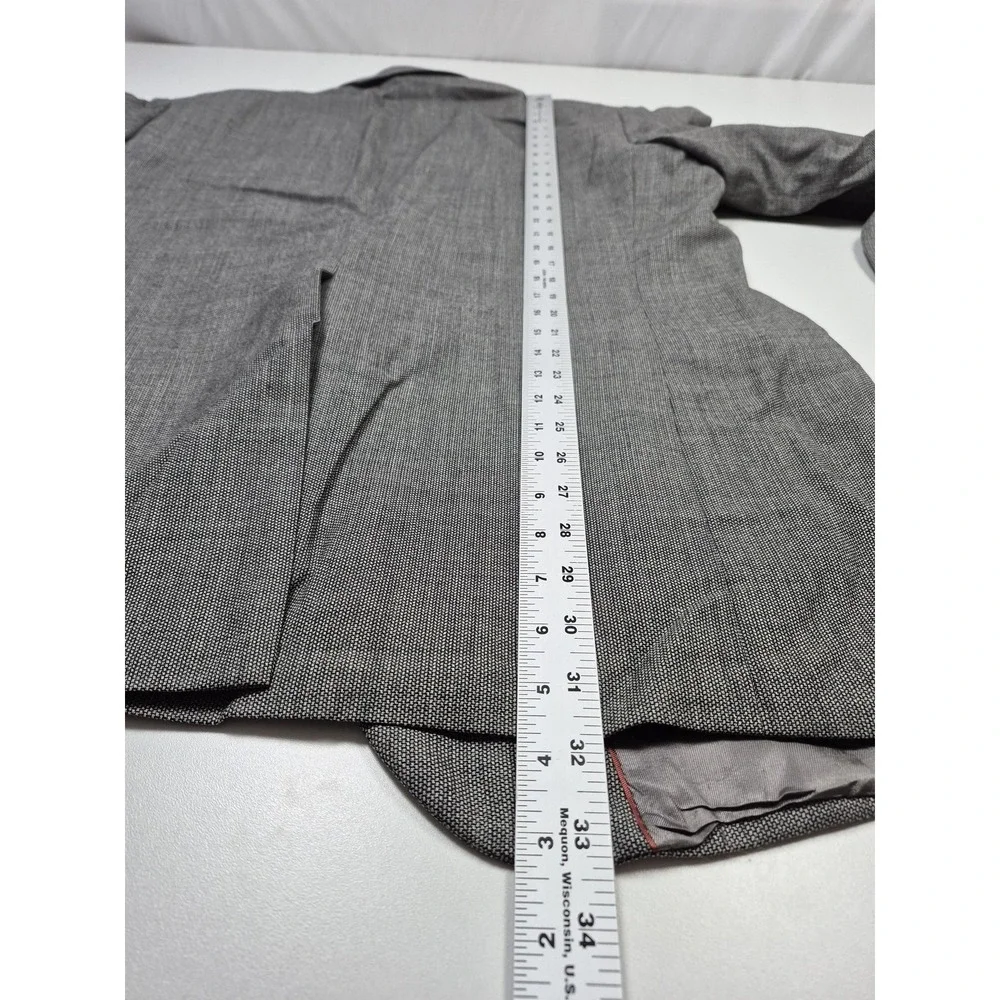 VTG Sansabelt Suit Mens 46 Long Gray Wool Check 2 Piece 41x36 Made in USA NWT