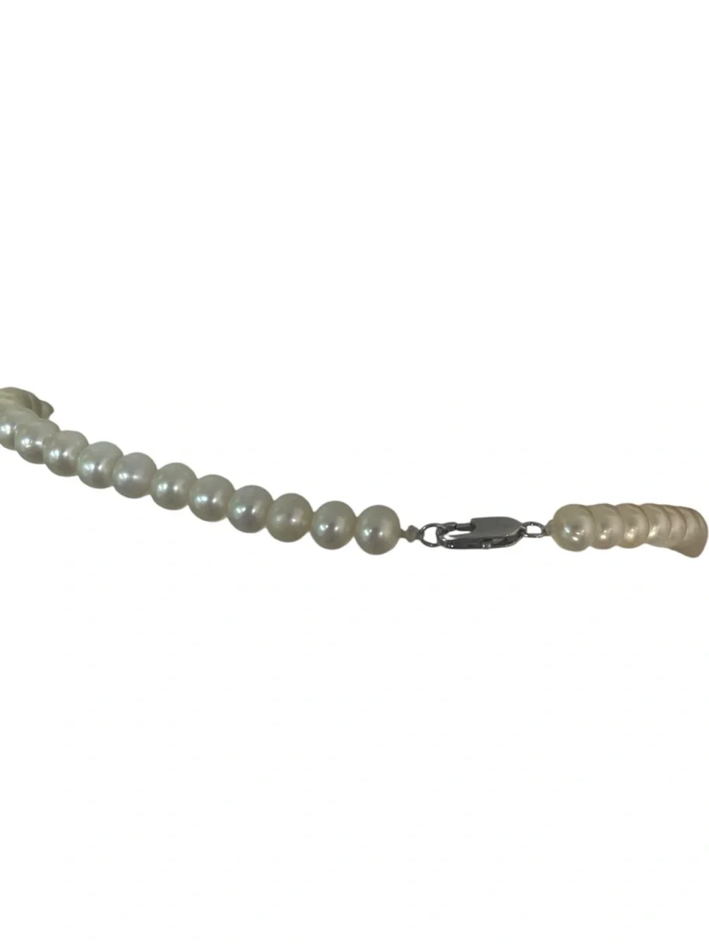 White Freshwater Pearl Necklace with Silver Clasp