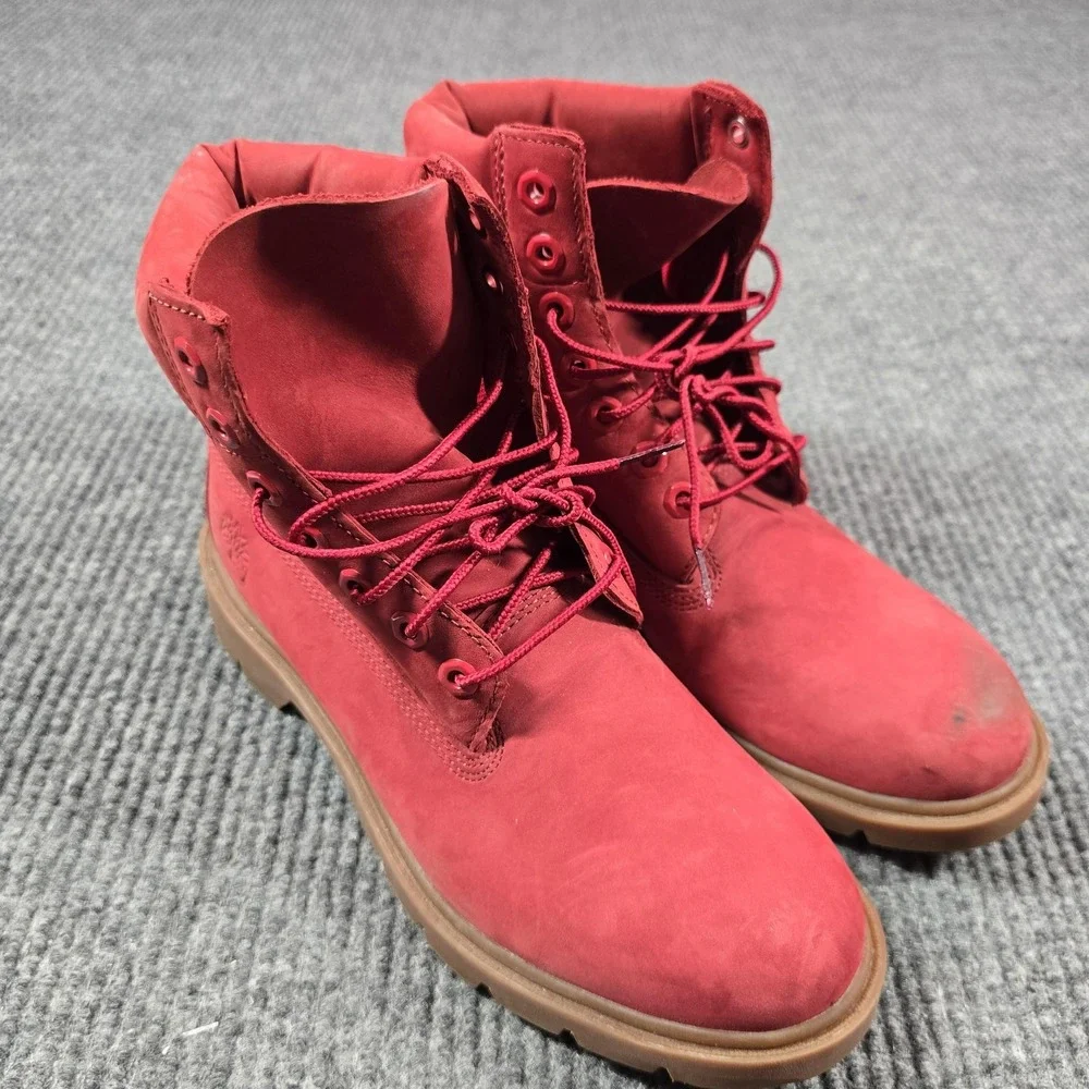 Timberland‎ Boots Mens Size 7.5 Red Nubuck Insulated A41UR Primaloft Snow Winter