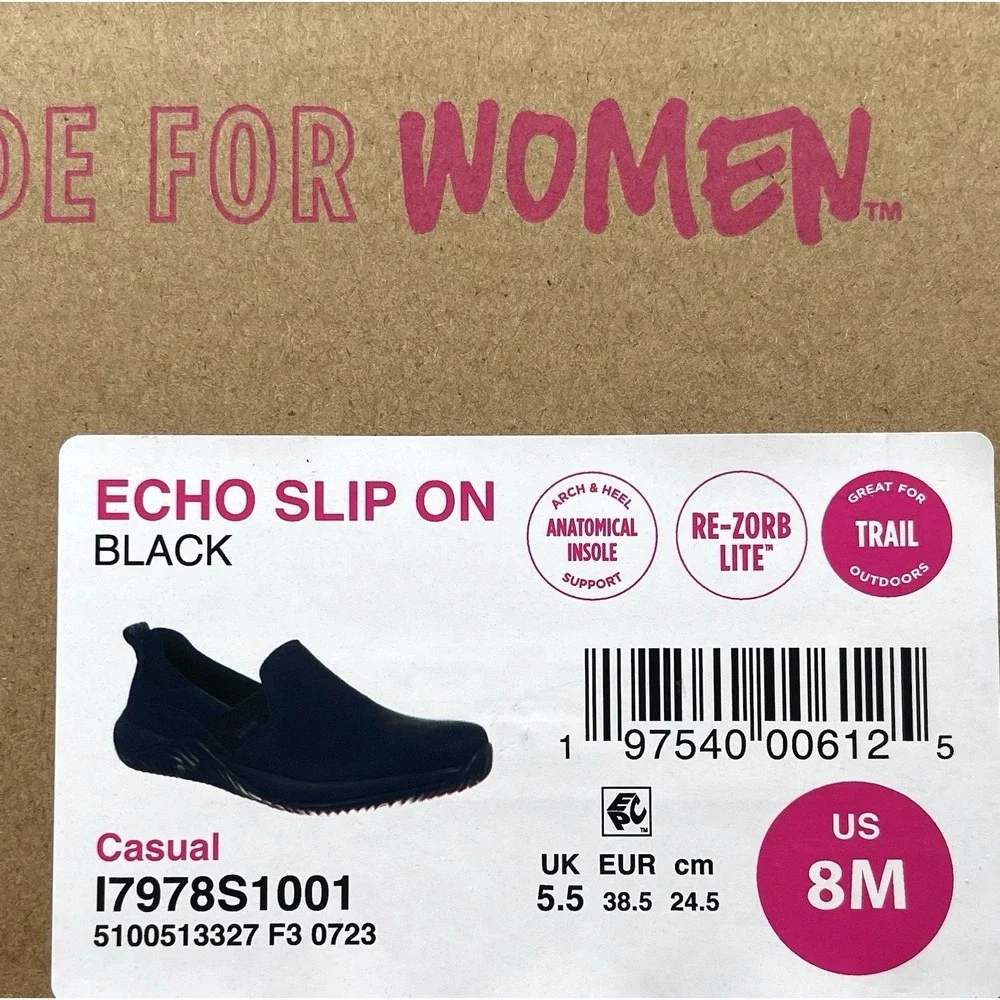 Ryka Womens Echo Comfort Slip On‎ Shoes Size 8 Solid Black Athletic Lightweight