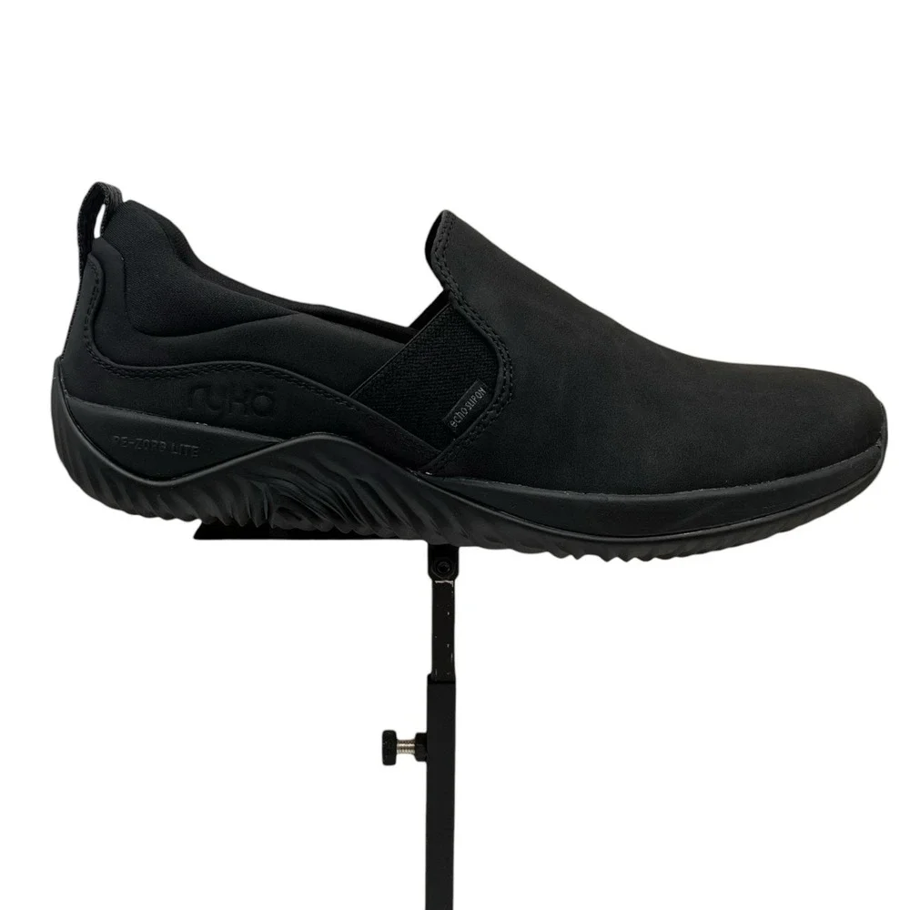 Ryka Womens Echo Comfort Slip On‎ Shoes Size 8 Solid Black Athletic Lightweight