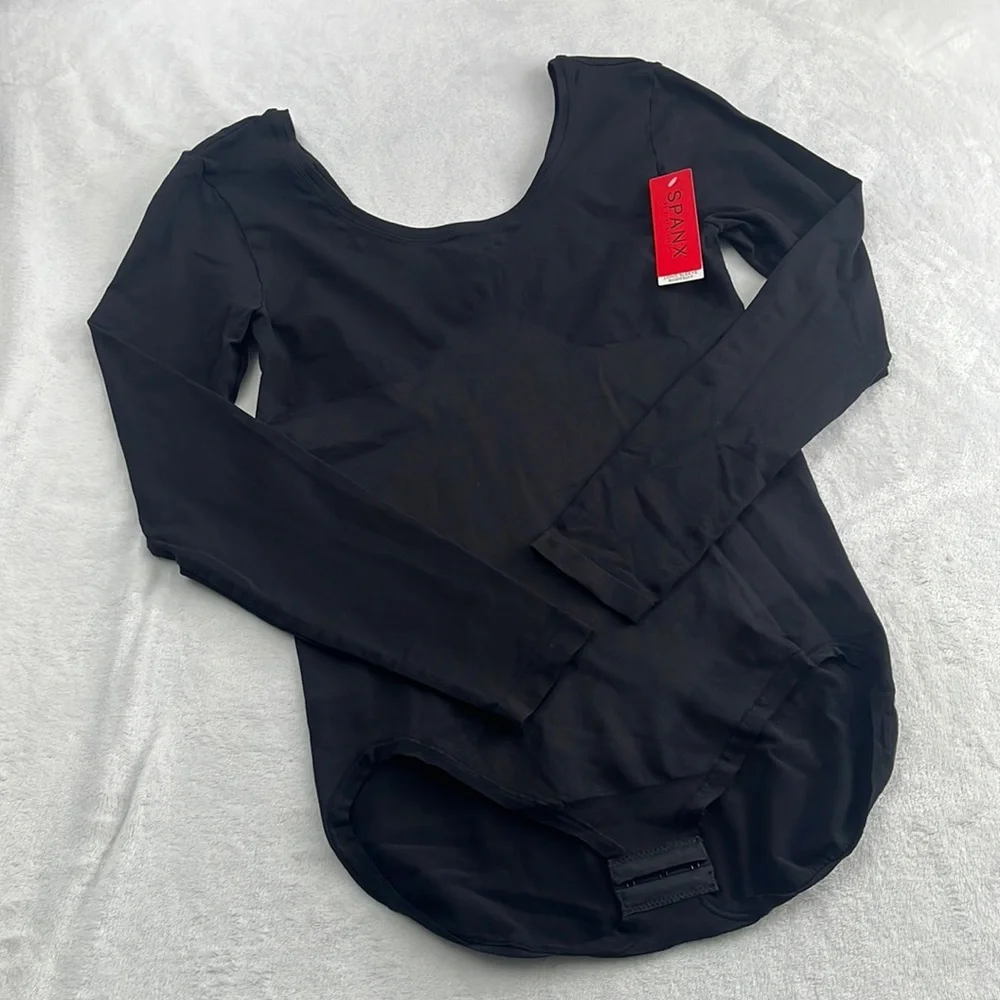 NEW Spanx S, M, L, XL The Base Bodysuit‎ Very Black, Long Sleeve