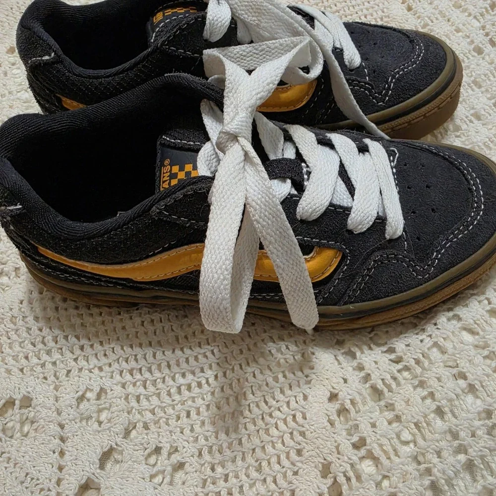 Vans Caldrone Charcoal/Yellow/Gum Suede Mesh Boy's Skate Shoes - Size 13‎