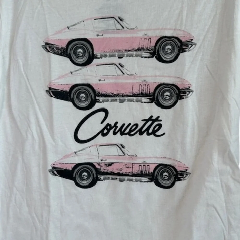 GM Corvette Licensed Men's White Cotton/Poly‎ T-shirt XS NWOT