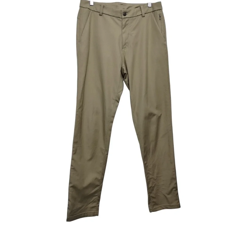 Lululemon Commission Pants Classic Qwick Chino Tan Desert Sand Preppy‎
