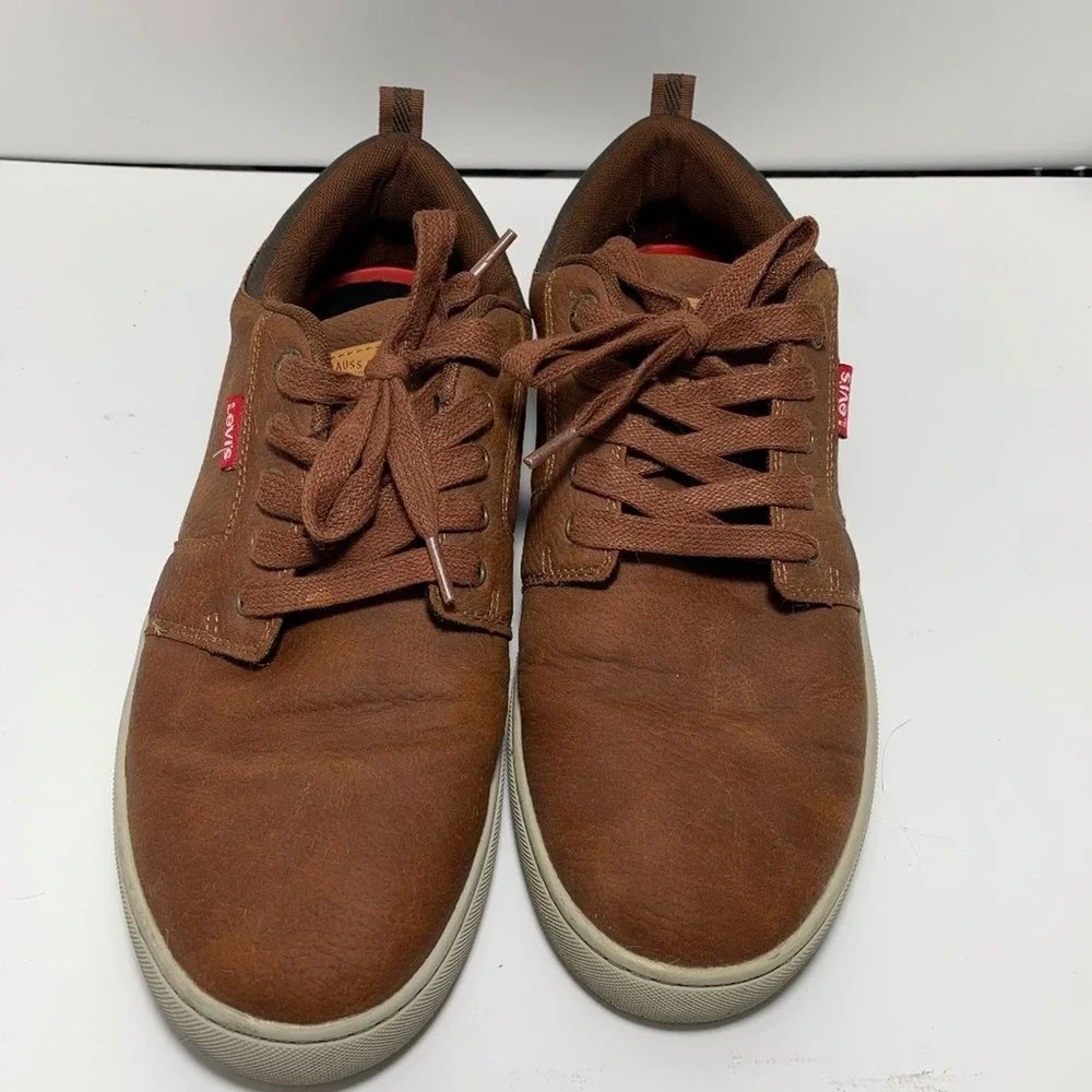 Levis 51956609H Sneakers Mens 11 Brown Synthetic Leather Low Top Lace Up Comfort