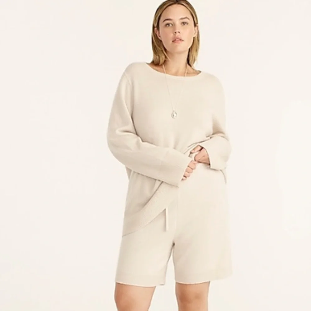 J crew wool recycled cashmere oversized sweater antique linen