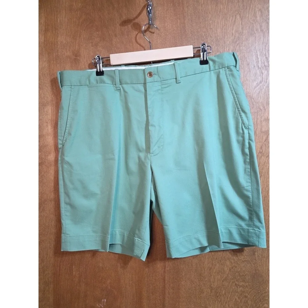 Polo Ralph Lauren Golf Shorts Mens 38 Green Classic Fit Chino Cotton Shield Logo