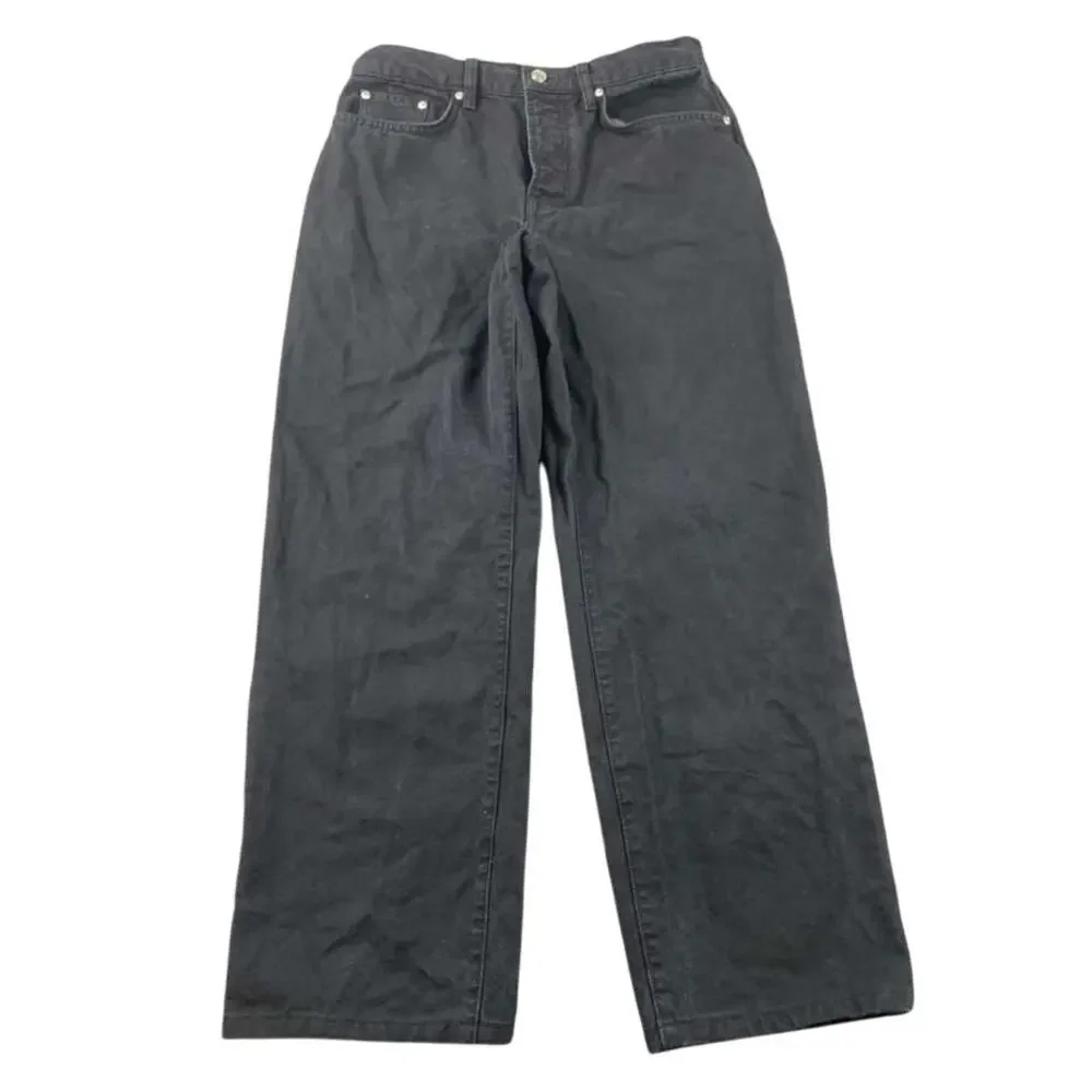 Stussy Big Ol Jeans Men W28‎ Black Relaxed Fit Baggy Button Fly Skateboarding