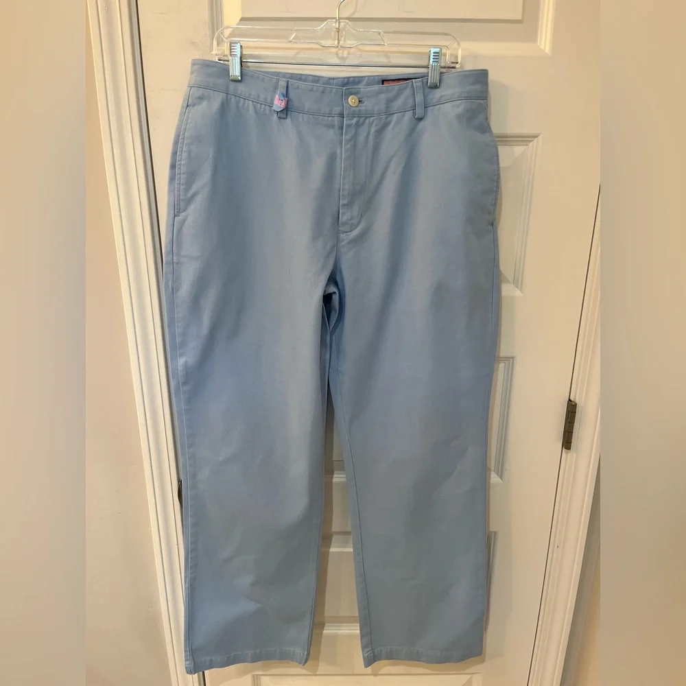 Vineyard Vines Club Pant‎ 35x32 Light Blue Flat Front Chino Classic Fit Preppy