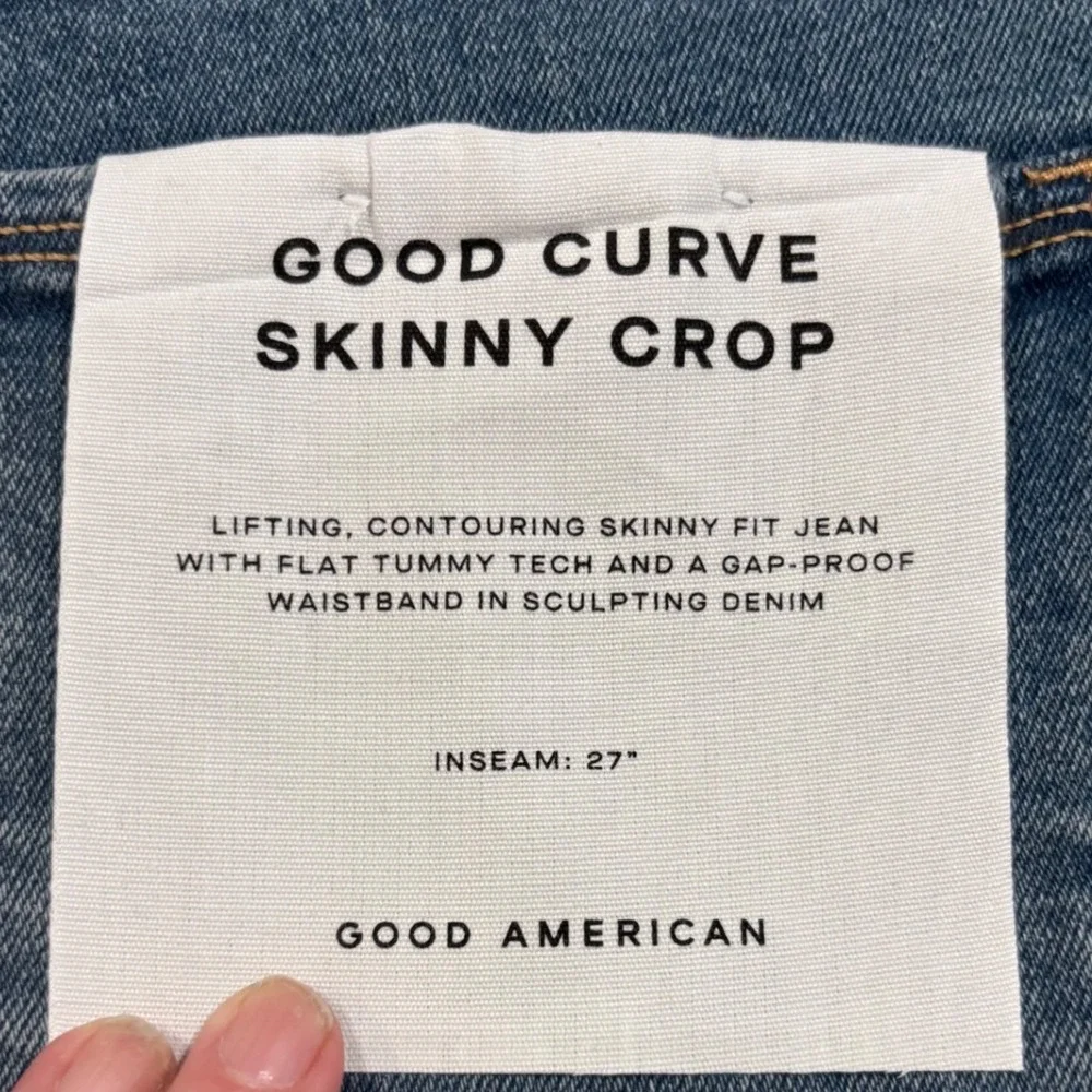 Good American Skinny Crop Distressed Denim Jeans Gap-Proof Waist Size‎ 8/29 NWT