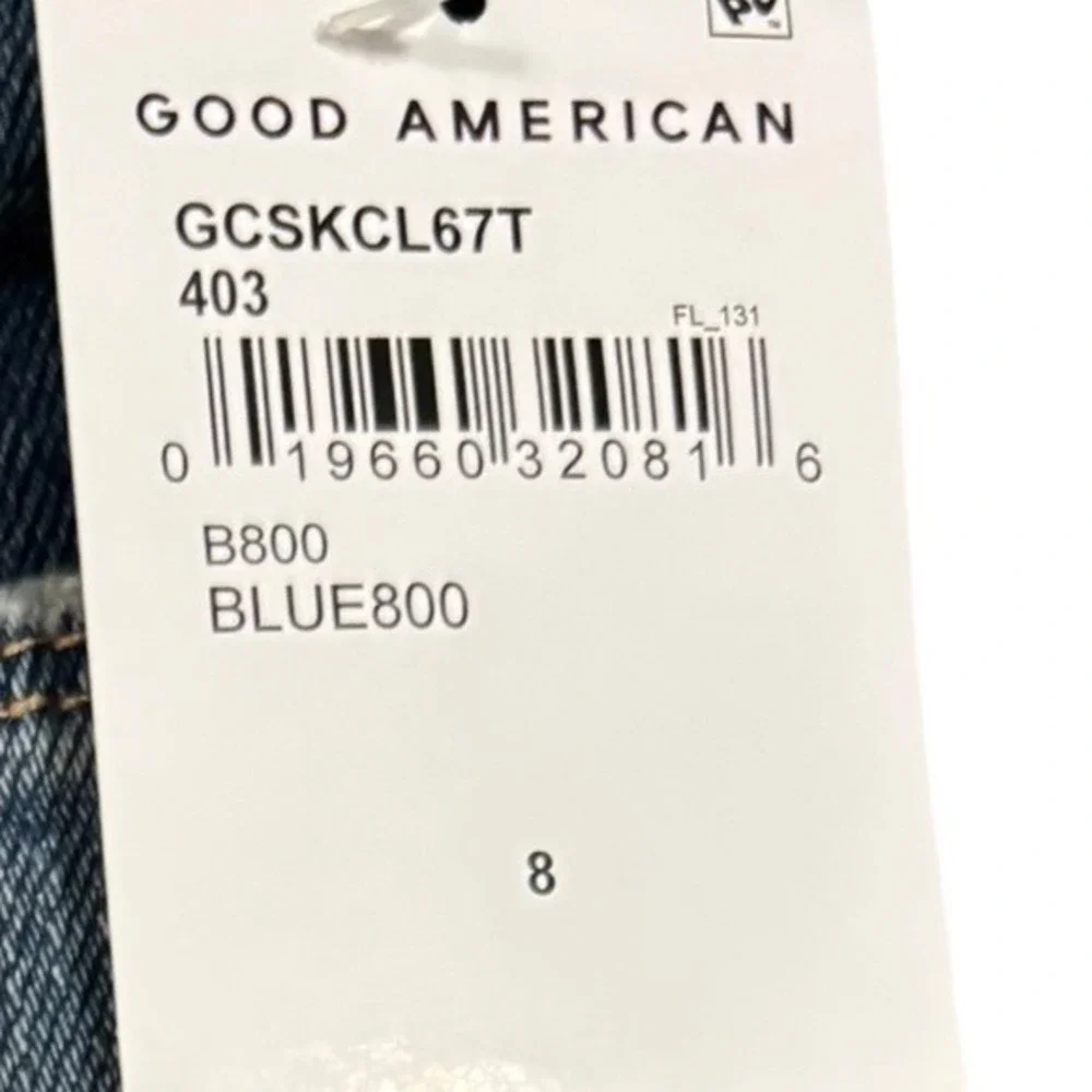 Good American Skinny Crop Distressed Denim Jeans Gap-Proof Waist Size‎ 8/29 NWT