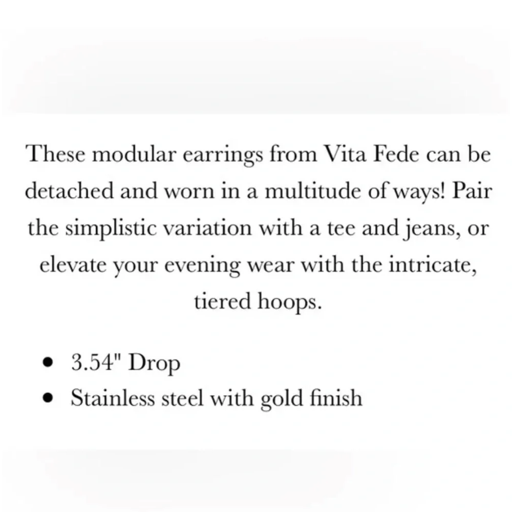 NWT- Vita Fede‎ Cassio Link Earrings