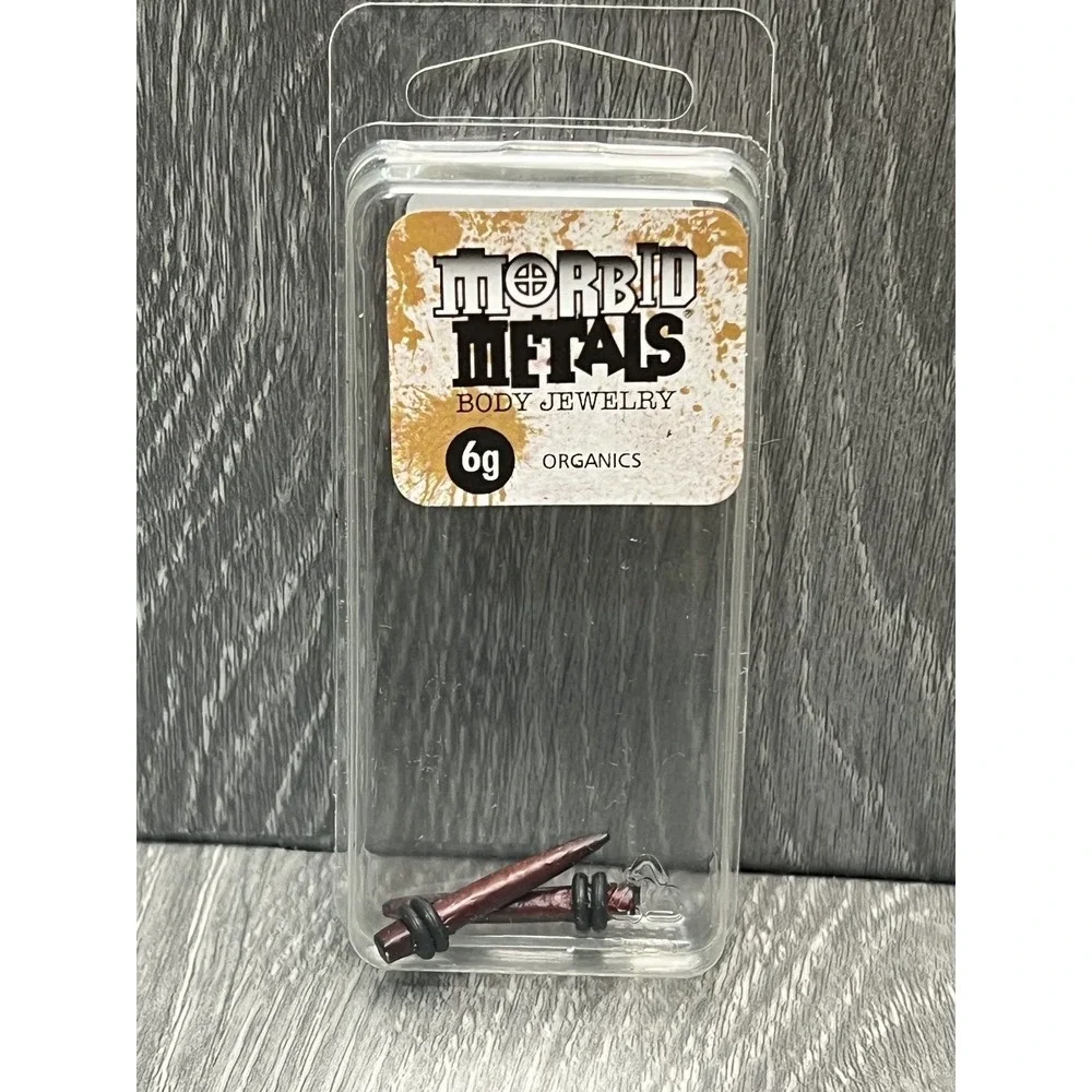 Morbid Metals Organic Wood Ear Tapers 6g Gauges Dark Brown Plugs‎