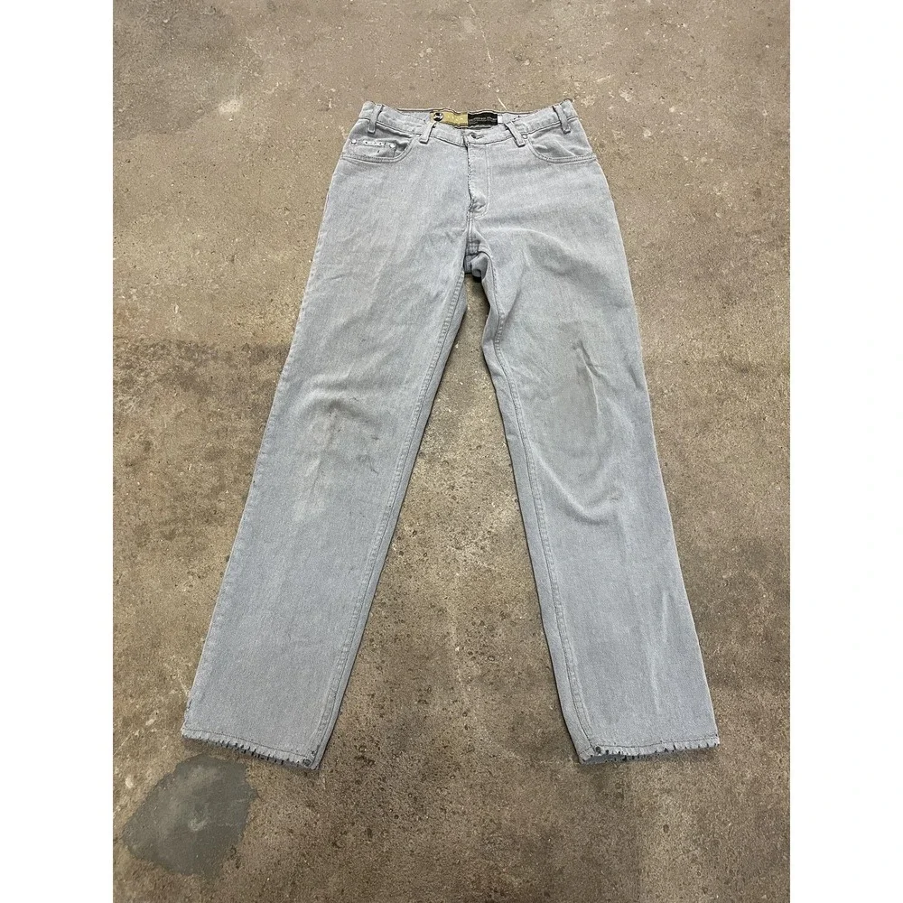 Vintage Levis Silvertab Lean Jeans Mens 31x34 Gray Denim Slim Straight Zip Fly‎