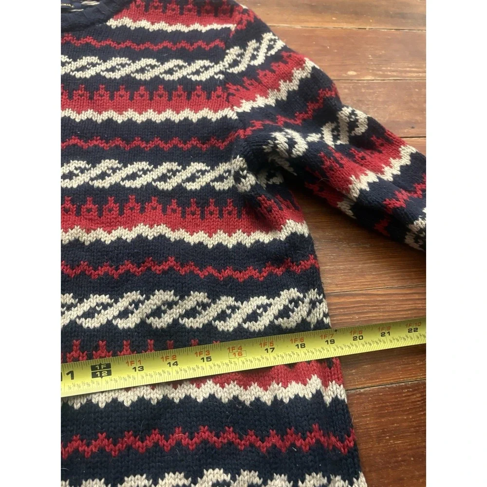 VINTAGE American‎ Eagle Chunky Fair Isle Sweater Mens M Preppy Rabbit Hair