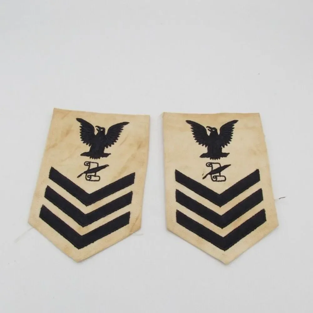 Something Navy white badges